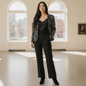 Vintage Black Sequin Beaded Jacket | Kaleidoscope Design | Adrianna Papell | Tag